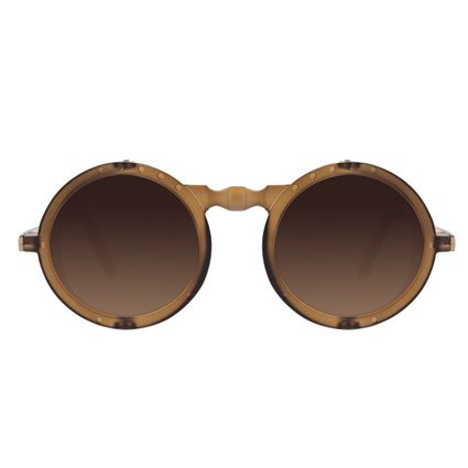 OC.CL.3291.4 Oculos de Sol Unissex Alok Iconico Steampunk 2.0 Dia dos Namorados Degrade Marrom -2-